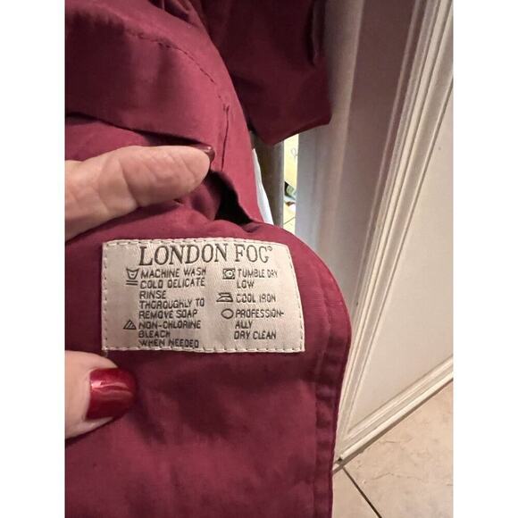 london fog raspberry button down car coat plaid removable lining size 14P - Picture 7 of 8